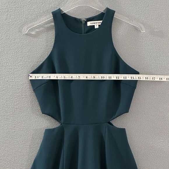 Elizabeth and James Womens Dress 2 Teal‎ Blue Emorie Cutout Halter Mini Cocktail - Picture 8 of 16